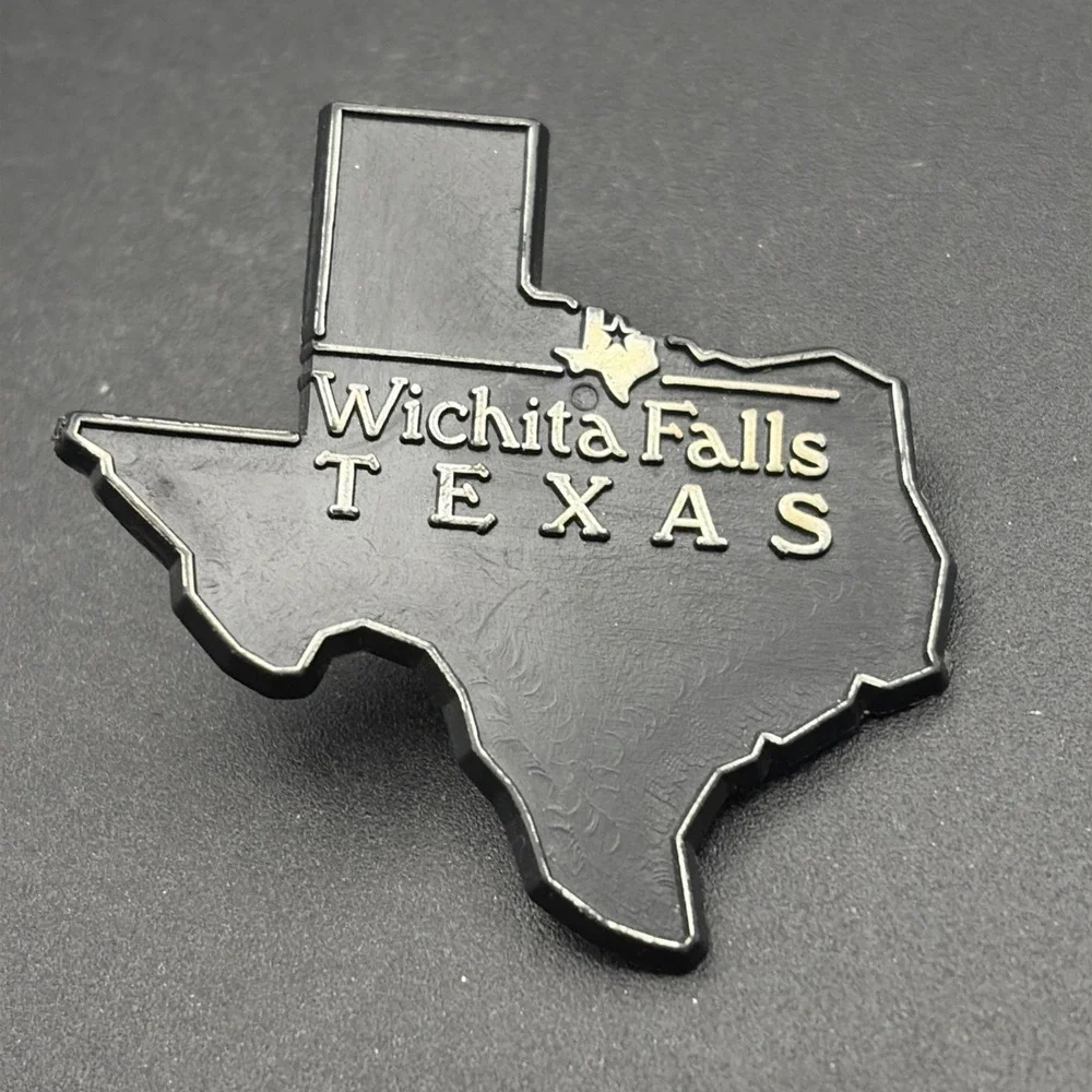 Texas State Outline Wichita‎ Falls Plastic Lapel Hat Pin